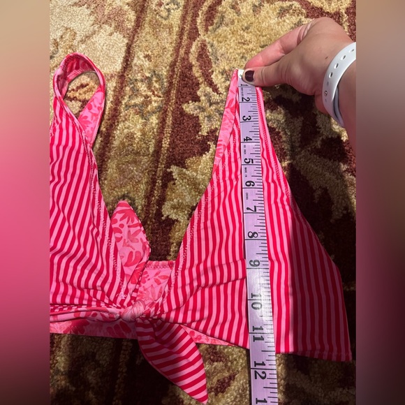 Pink Striped and Floral Reversible Vineyard Vines Bikini Set - Picture 6 of 11